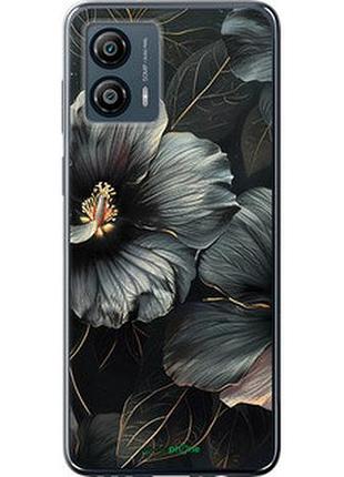 Чохол на motorola moto g53 чорні квіти "6031u-3047-2448"