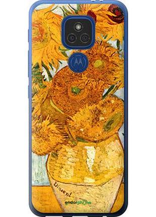 Чехол на motorola e7 plus винсент ван гог. подсолнухи "162u-2107-2448"