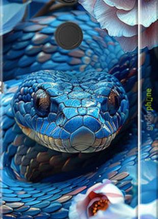 Чехол на sony xperia xa2 h4113 blue snake "6079m-1357-2448"