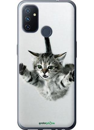 Чехол на oneplus nord n100 летящий котёнок "2322u-2130-2448"