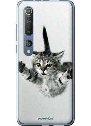Чехол на xiaomi mi 10 летящий котёнок "2322t-1860-2448"