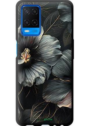 Чохол на oppo a54 чорні квіти "6031b-2306-2448"