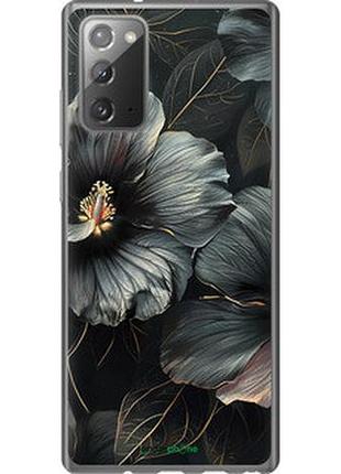 Чохол на samsung galaxy note 20 чорні квіти "6031u-2036-2448"
