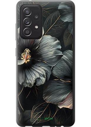 Чехол на samsung galaxy a52s 5g a528b черные цветы "6031u-2583-2448"