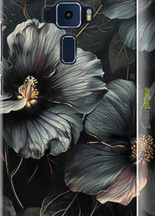 Чехол на asus zenfone 3 ze520kl черные цветы "6031m-449-2448"