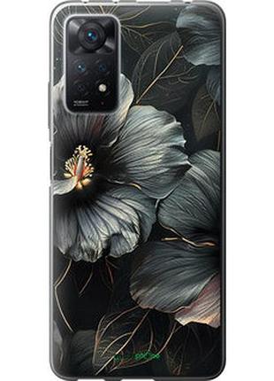 Чехол на xiaomi redmi note 11 pro черные цветы "6031u-2512-2448"