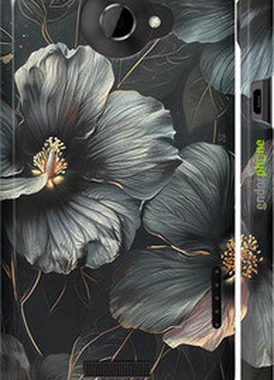 Чохол на htc one x чорні квіти "6031c-42-2448"