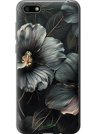 Чохол на huawei honor 7a чорні квіти "6031u-1805-2448"