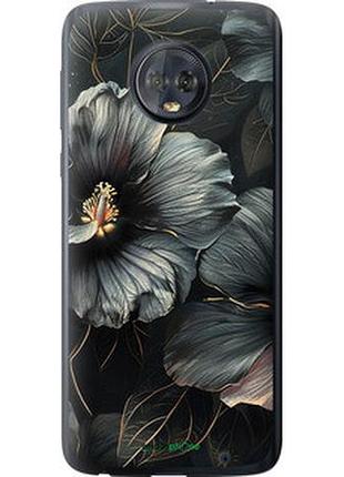 Чохол на motorola moto g6 plus чорні квіти "6031u-976-2448"
