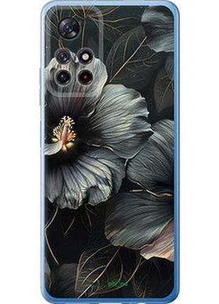 Чехол на xiaomi poco m4 pro 5g черные цветы "6031u-3851-2448"