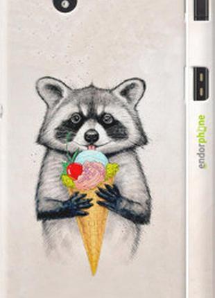 Чехол на sony xperia z c6602 енотик с мороженым "4602m-40-2448"