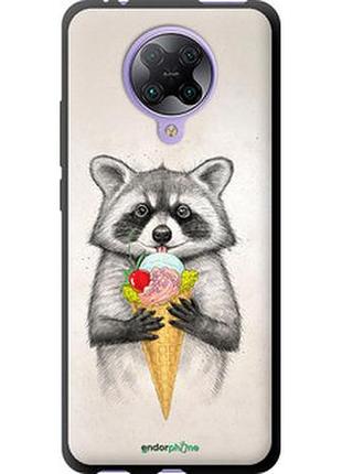 Чехол на xiaomi redmi k30 pro енотик с мороженым "4602b-1899-2448"