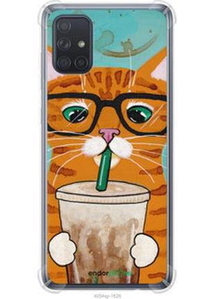 Чехол на samsung galaxy a71 2020 a715f зеленоглазый кот в очках "4054sp-1826-2448"