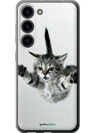 Чехол на samsung galaxy s23 летящий котёнок "2322u-2907-2448"
