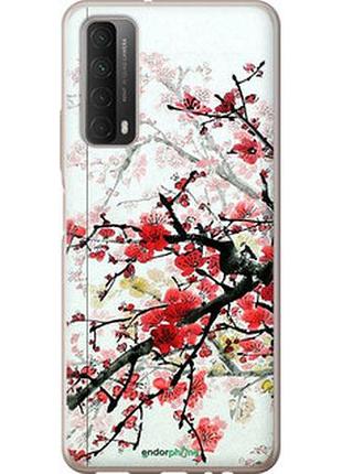 Чехол на huawei p smart 2021 цветущий куст "831u-2100-2448"