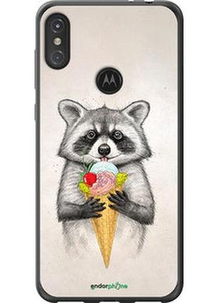 Чехол на motorola one power енотик с мороженым "4602t-1588-2448"