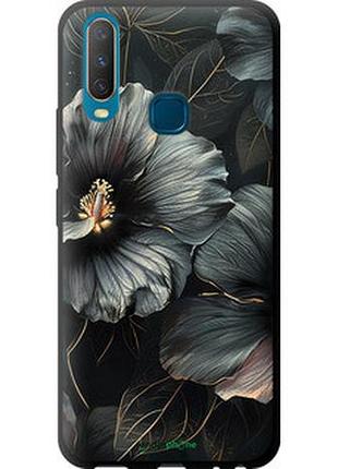 Чохол на vivo y15 чорні квіти "6031b-1791-2448"