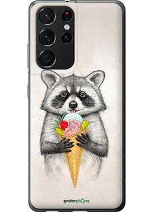 Чохол на samsung galaxy s21 ultra (5g) єнотик з морозивом "4602t-2116-2448"