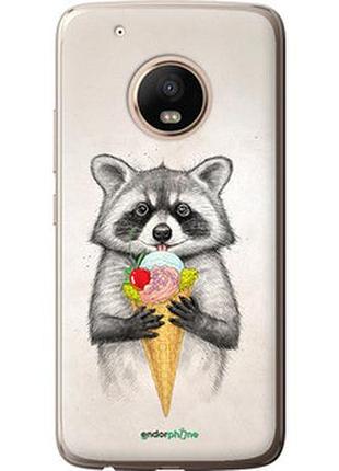 Чохол на motorola moto g5 plus єнотик з морозивом "4602u-1038-2448"