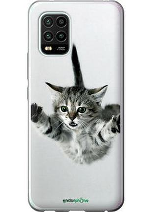 Чехол на xiaomi mi 10 lite летящий котёнок "2322u-1924-2448"