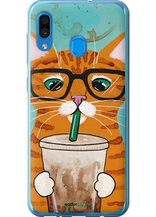 Чехол на samsung galaxy a30 2019 a305f зеленоглазый кот в очках "4054t-1670-2448"