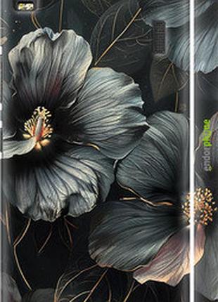 Чохол на lenovo a7000 чорний квіти "6031m-120-2448"