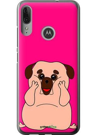 Чехол на motorola moto e6 plus весёлый мопс "4908u-1780-2448"