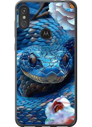 Чехол на motorola one power blue snake "6079t-1588-2448"