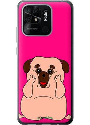Чехол на xiaomi redmi 10c весёлый мопс "4908u-2591-2448"