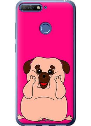 Чехол на huawei honor 7a pro весёлый мопс "4908t-1440-2448"