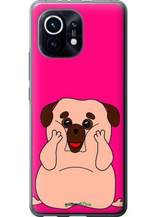 Чехол на xiaomi mi 11 весёлый мопс "4908t-2253-2448"