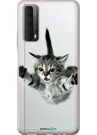 Чехол на huawei p smart 2021 летящий котёнок "2322u-2100-2448"