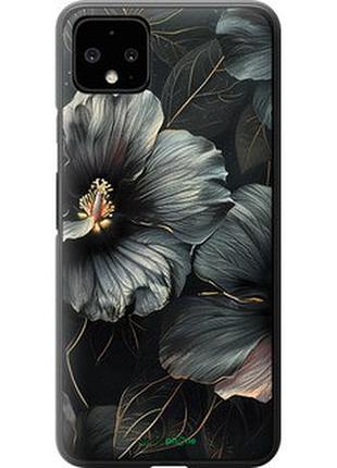 Чехол на google pixel 4 xl черные цветы "6031u-1754-2448"