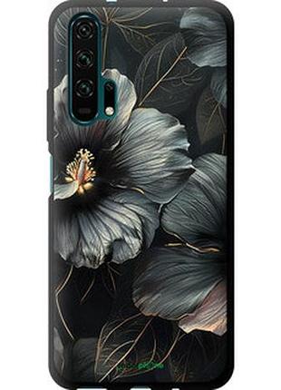 Чехол на huawei honor 20 pro черные цветы "6031b-1702-2448"