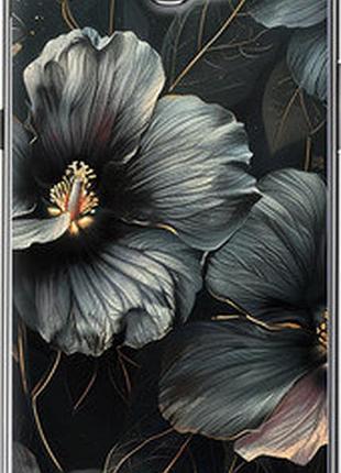 Чехол на samsung galaxy note 2 n7100 черные цветы "6031u-17-2448"