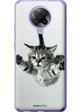 Чехол на xiaomi redmi k30 pro летящий котёнок "2322u-1899-2448"
