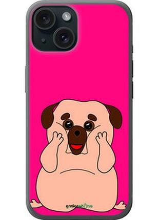 Чехол на iphone 15 весёлый мопс "4908u-3075-2448"