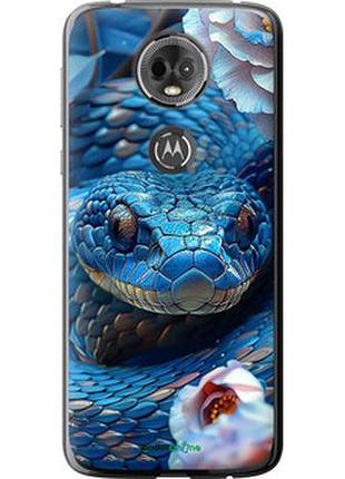 Чехол на motorola moto e5 plus blue snake "6079u-1412-2448"