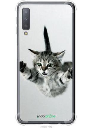 Чехол на samsung galaxy a7 (2018) a750f летящий котёнок "2322sp-1582-2448"