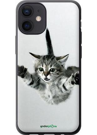 Чехол на iphone 12 mini летящий котёнок "2322t-2071-2448"
