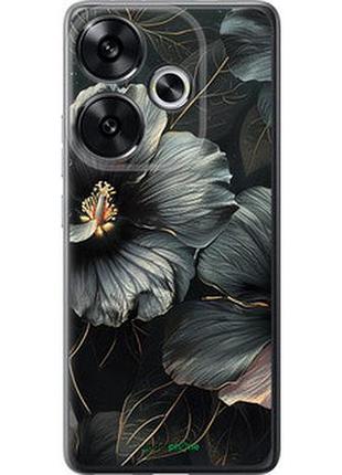Чехол на xiaomi poco f6 черные цветы "6031u-3754-2448"