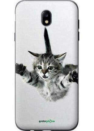 Чехол на samsung galaxy j7 j730 (2017) летящий котёнок "2322t-786-2448"