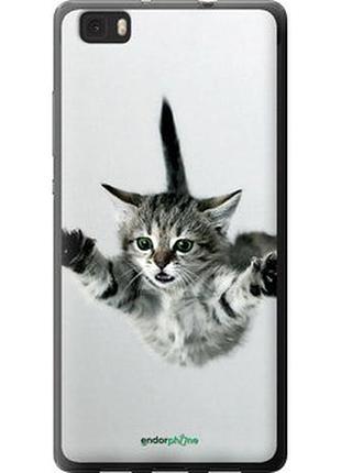Чехол на huawei ascend p8 lite летящий котёнок "2322u-126-2448"