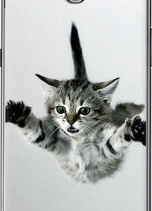 Чехол на samsung galaxy note 2 n7100 летящий котёнок "2322u-17-2448"
