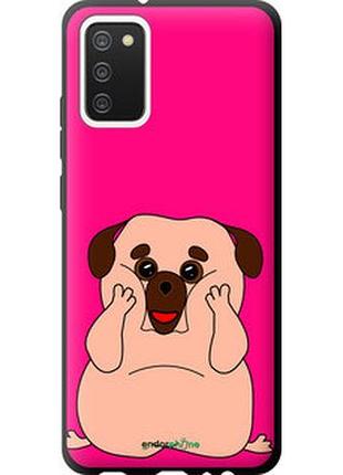 Чехол на samsung galaxy a02s a025f весёлый мопс "4908b-2203-2448"