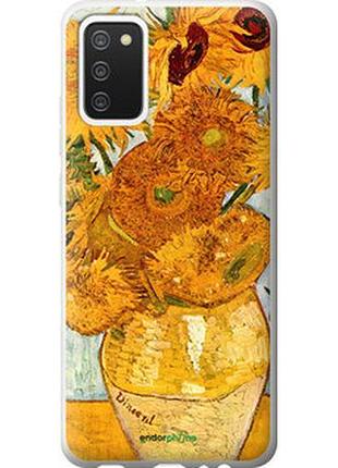 Чехол на samsung galaxy a02s a025f винсент ван гог. подсолнухи "162t-2203-2448"