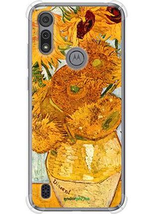 Чехол на motorola e6i винсент ван гог. подсолнухи "162sp-2355-2448"