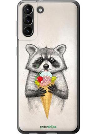 Чехол на samsung galaxy s21 plus енотик с мороженым "4602u-2115-2448"