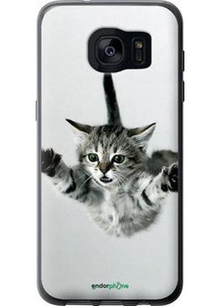 Чехол на samsung galaxy s7 edge g935f летящий котёнок "2322u-257-2448"
