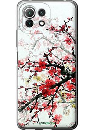 Чехол на xiaomi mi 11 lite цветущий куст "831u-2281-2448"